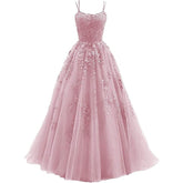 Spaghetti Strap Evening Dress Sexy Backless Party Prom Dress Candy Color High Waist Ball Gown Lace Vestido De Festa Sukienki